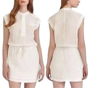 James Perse Dress Small Light Taupe Drawstring Waist